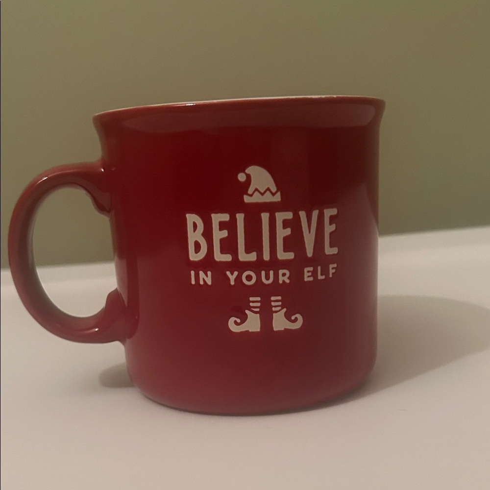 Fao Swartz Red Holiday Mug Secret Santa Gift Hot Chocolate Christmas Mug Believe